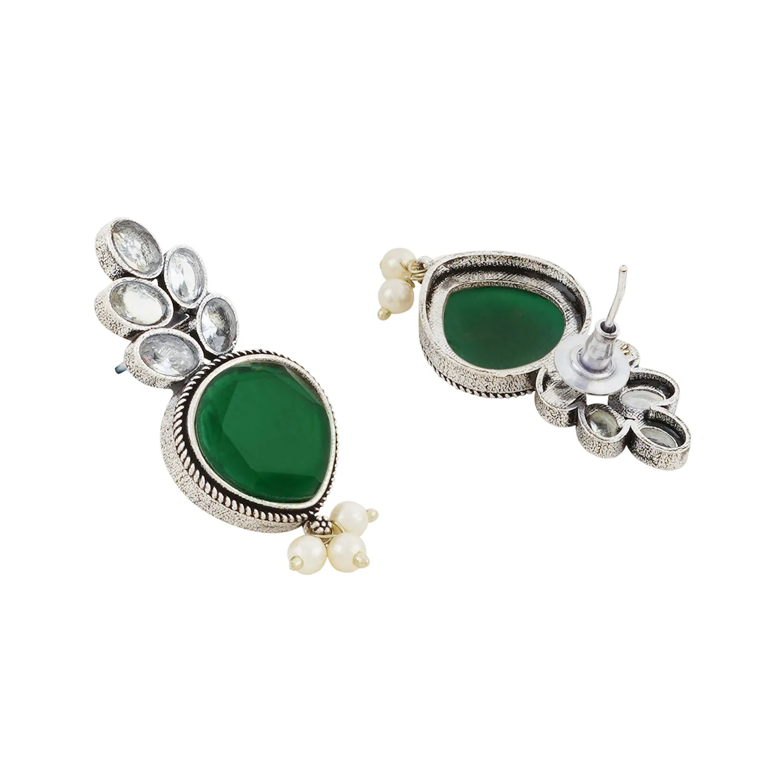 Teejh Whispering Green Silver Earrings