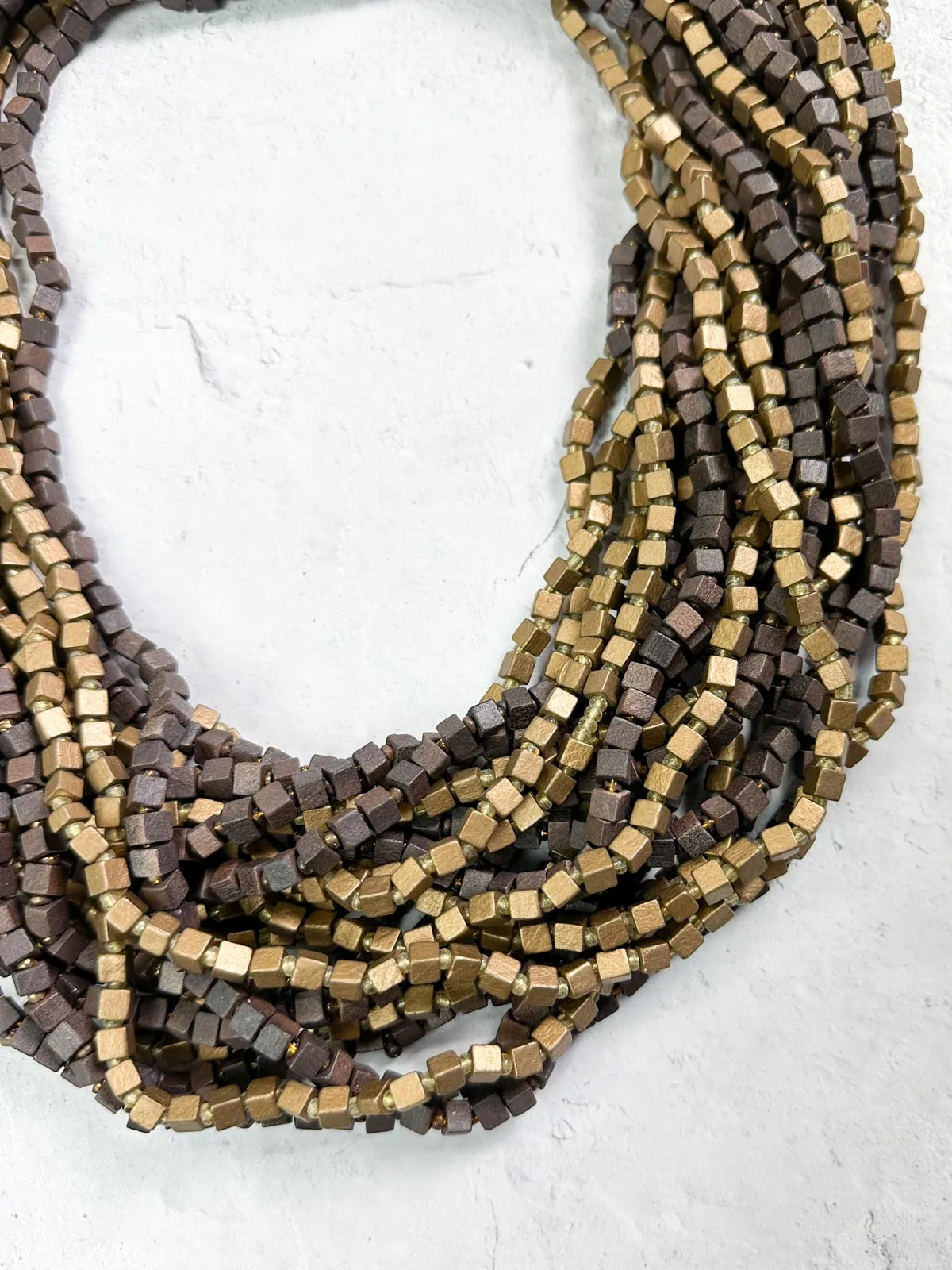 The Next Pashmina Beaded Necklace, Brown/Gold