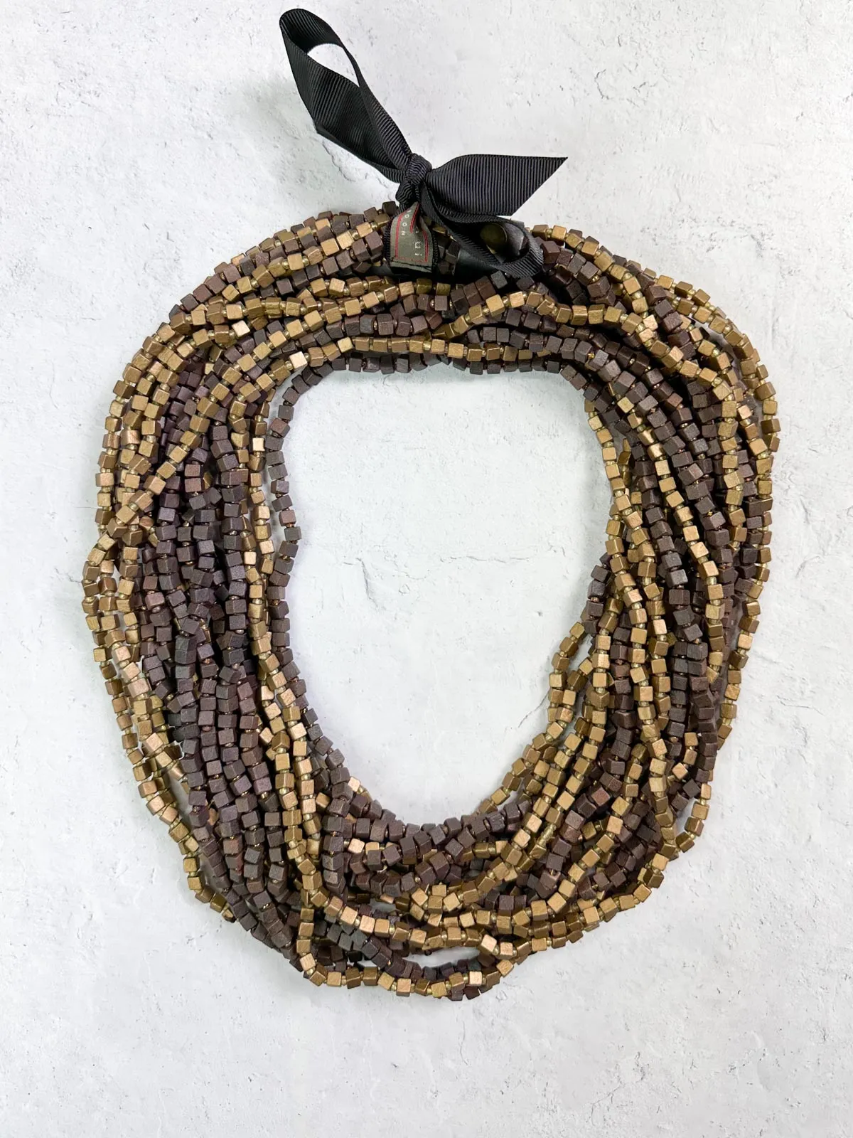 The Next Pashmina Beaded Necklace, Brown/Gold