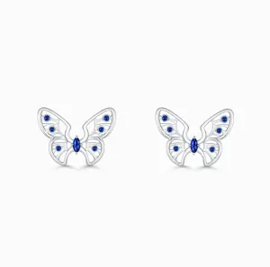 THIALH - FAUNA & FLORA - Sapphire in 18K White Gold Earrings