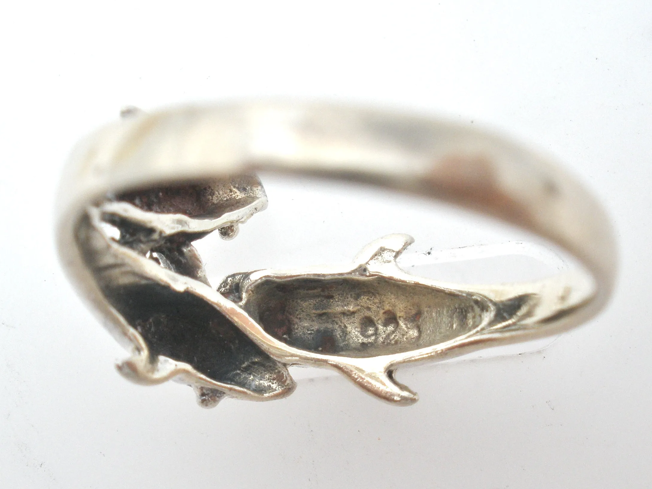 Triple Dolphin Ring Sterling Silver Size 8