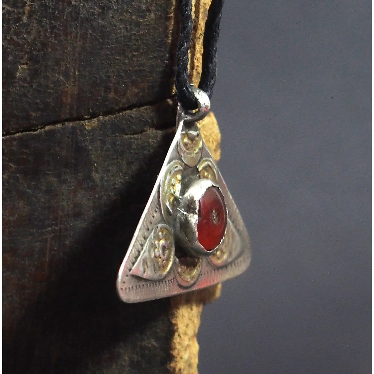 Turkmen Silver Heirloom Charm Pendant Necklace