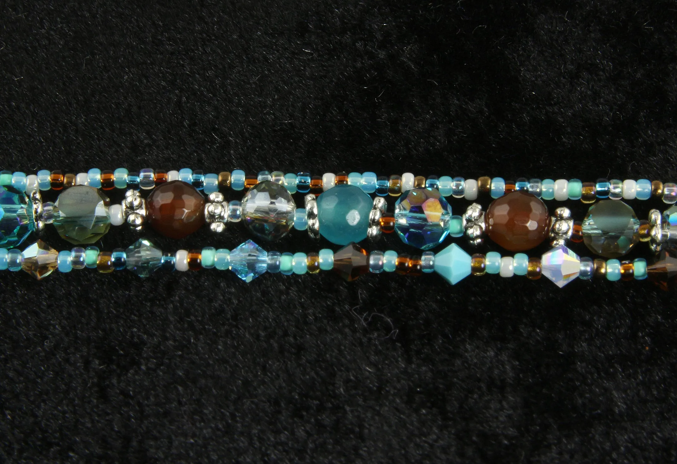 Turquoise Topaz Triple Strand Bracelet