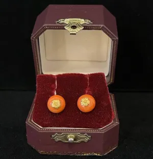 Victorian Natural Coral Stud Earrings