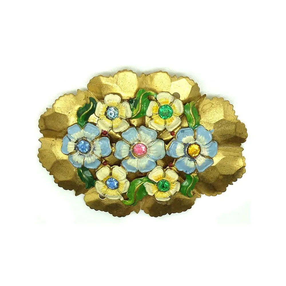 Vintage 1940s Cluster Flower Brooch