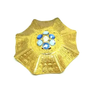 Vintage 1950's Miriam Haskell Diamante Blue Brooch