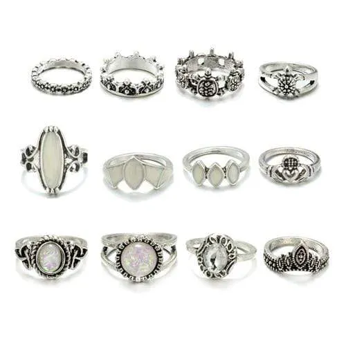 Vintage Antique 12pc Ring Set