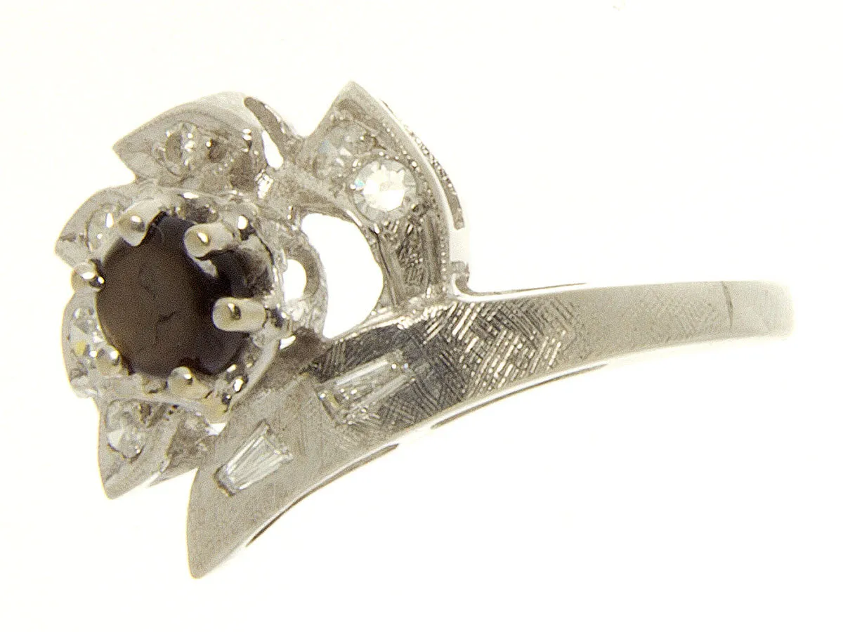 Vintage Black Star Sapphire & Diamond Ring