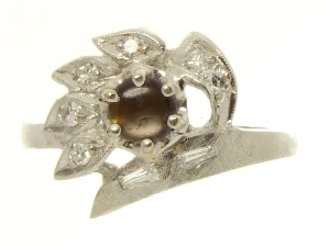 Vintage Black Star Sapphire & Diamond Ring