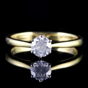 VINTAGE DIAMOND SOLITAIRE RING 18CT GOLD