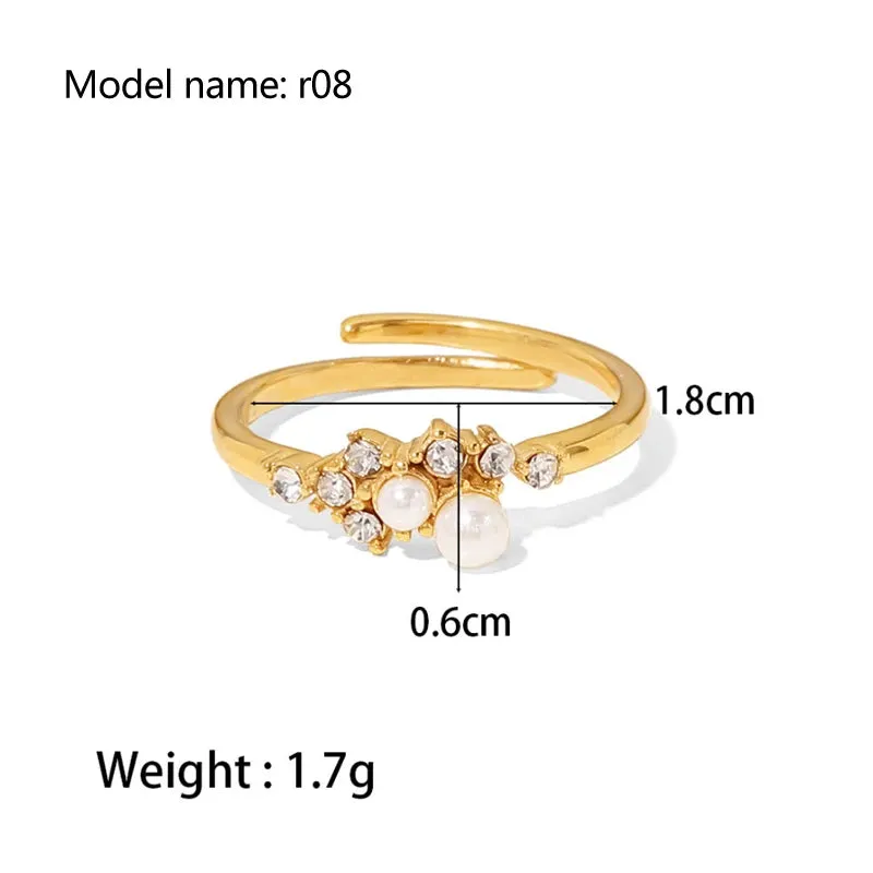 Vintage Hollow Zircon Rings Snake Shape Steel Rings