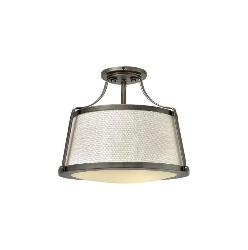 Vintage Off-White Fabric Ceiling Light