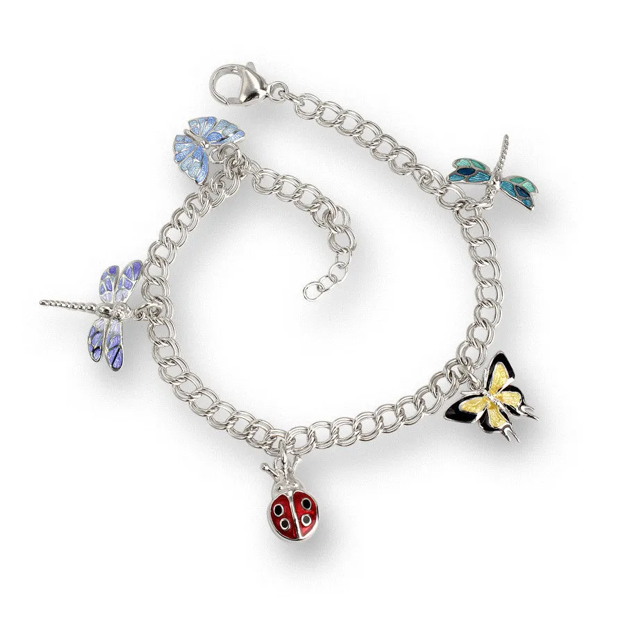 Vitreous Enamel on Sterling Silver Insects Bracelets