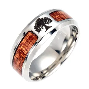 Wood Tree of Life Healing Finger Ring Jewelry Gifts for Women and Teens Girls