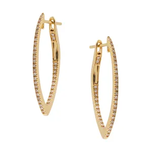 Yellow Gold Diamond Huggie Earrings