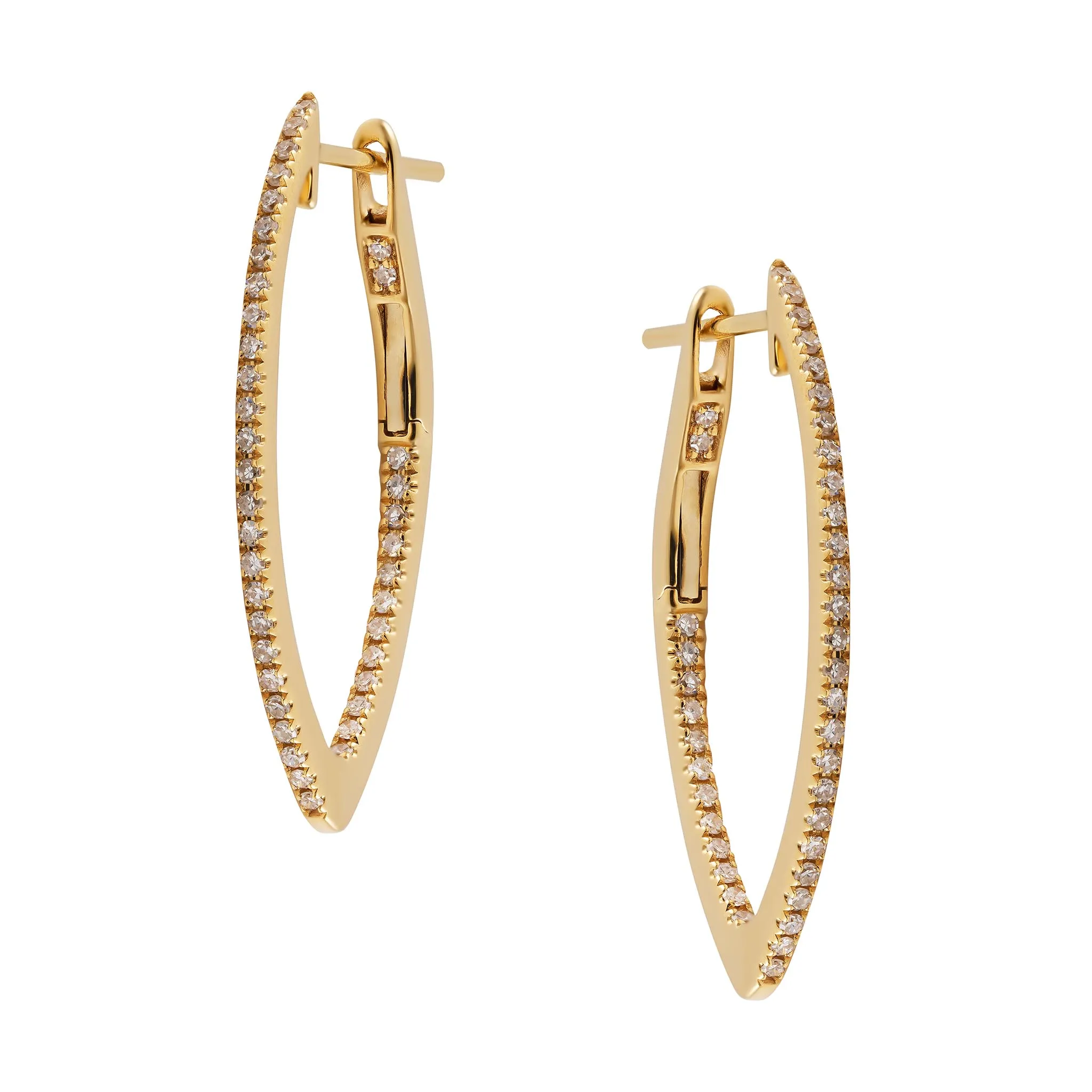 Yellow Gold Diamond Huggie Earrings