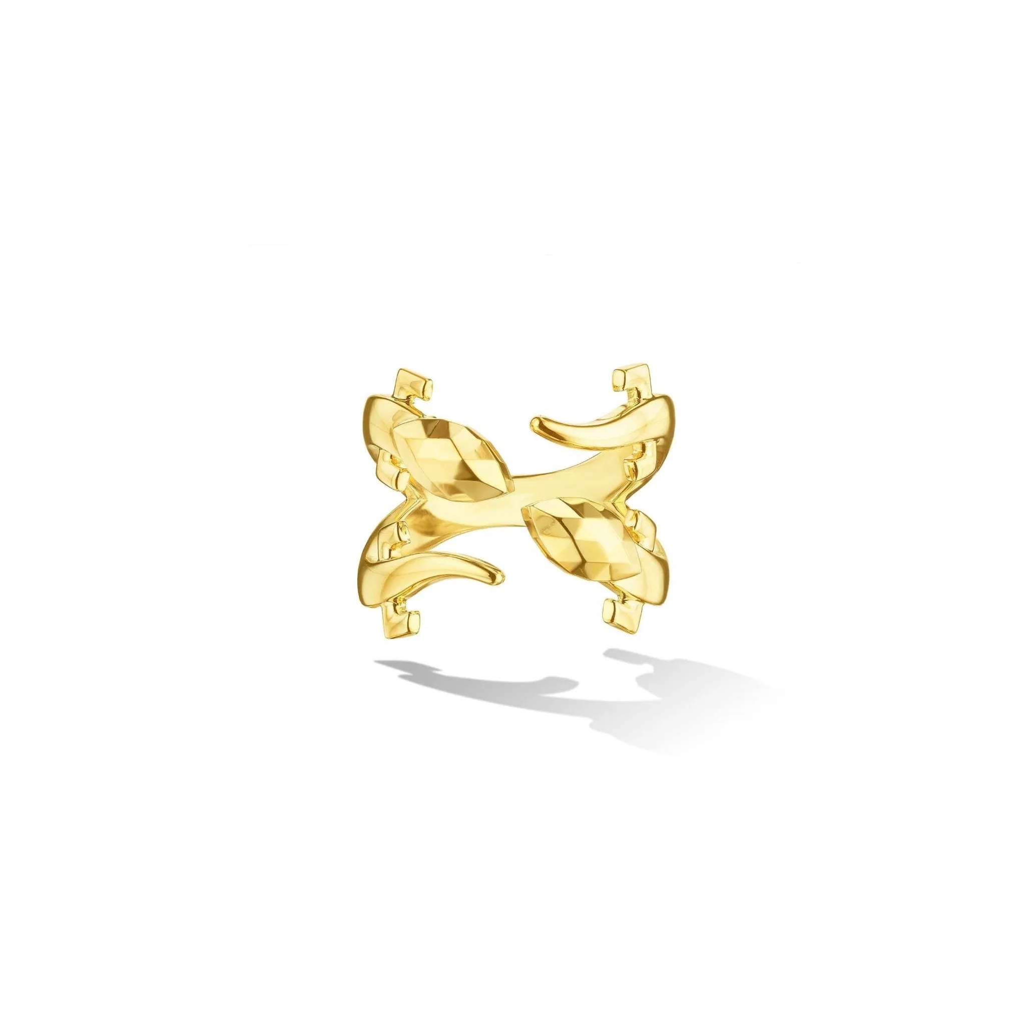 Yellow Gold Origin Statement Ring with Facets