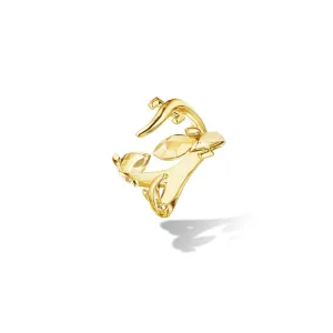 Yellow Gold Origin Statement Ring with Facets