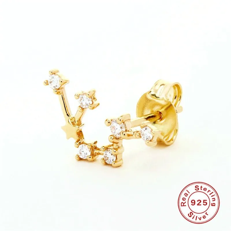 Zodiac Diamond Constellation Single Stud Earring