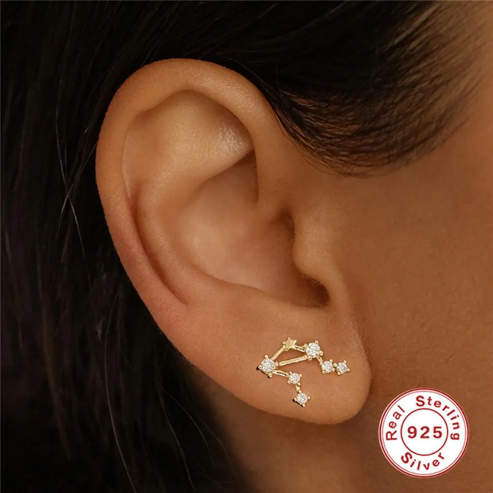 Zodiac Diamond Constellation Single Stud Earring