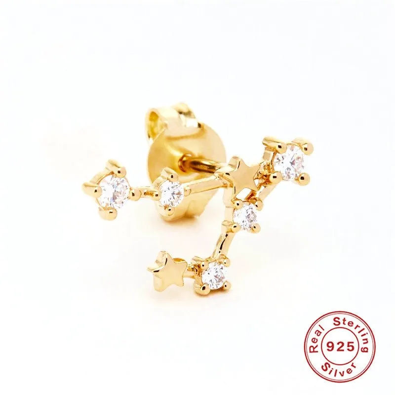 Zodiac Diamond Constellation Single Stud Earring