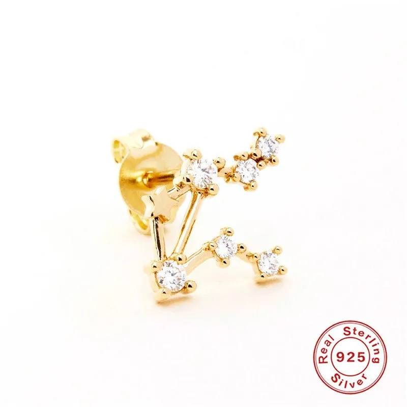 Zodiac Diamond Constellation Single Stud Earring